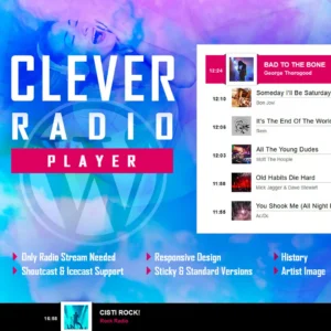 CLEVER – HTML5 Radio Player With History WP Plugin